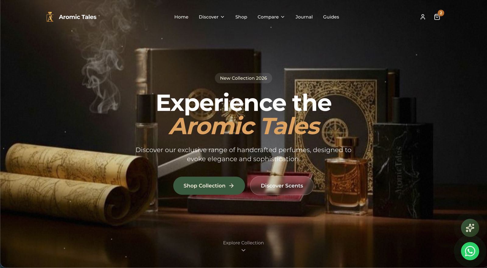 Aromic Tales interface